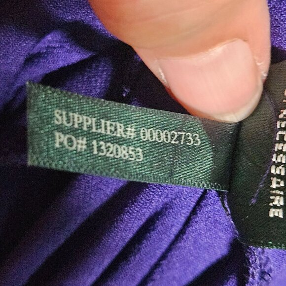 Ralph Lauren Purple Draped Jersey Long Sleeve Cocktail Dress Size 2 - Picture 13 of 14